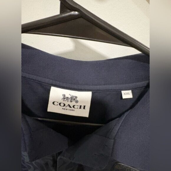 Coach Signature Polo shirt in a dark navy - Picture 2 of 8